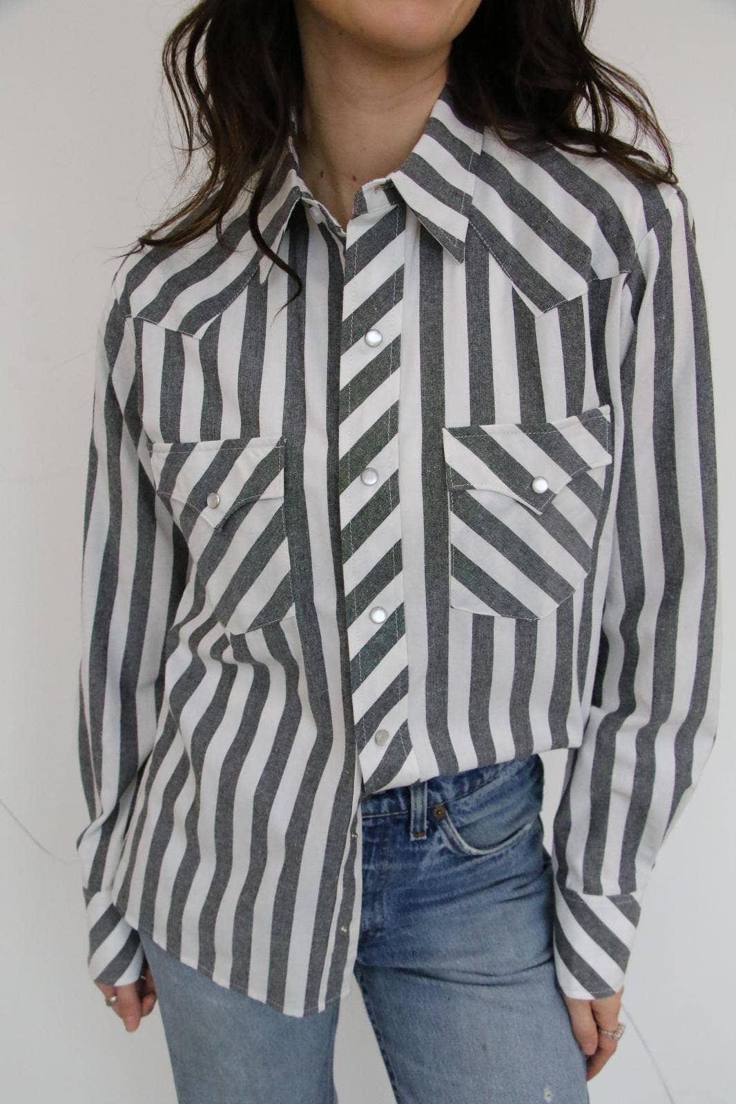Black Striped Western Shirt