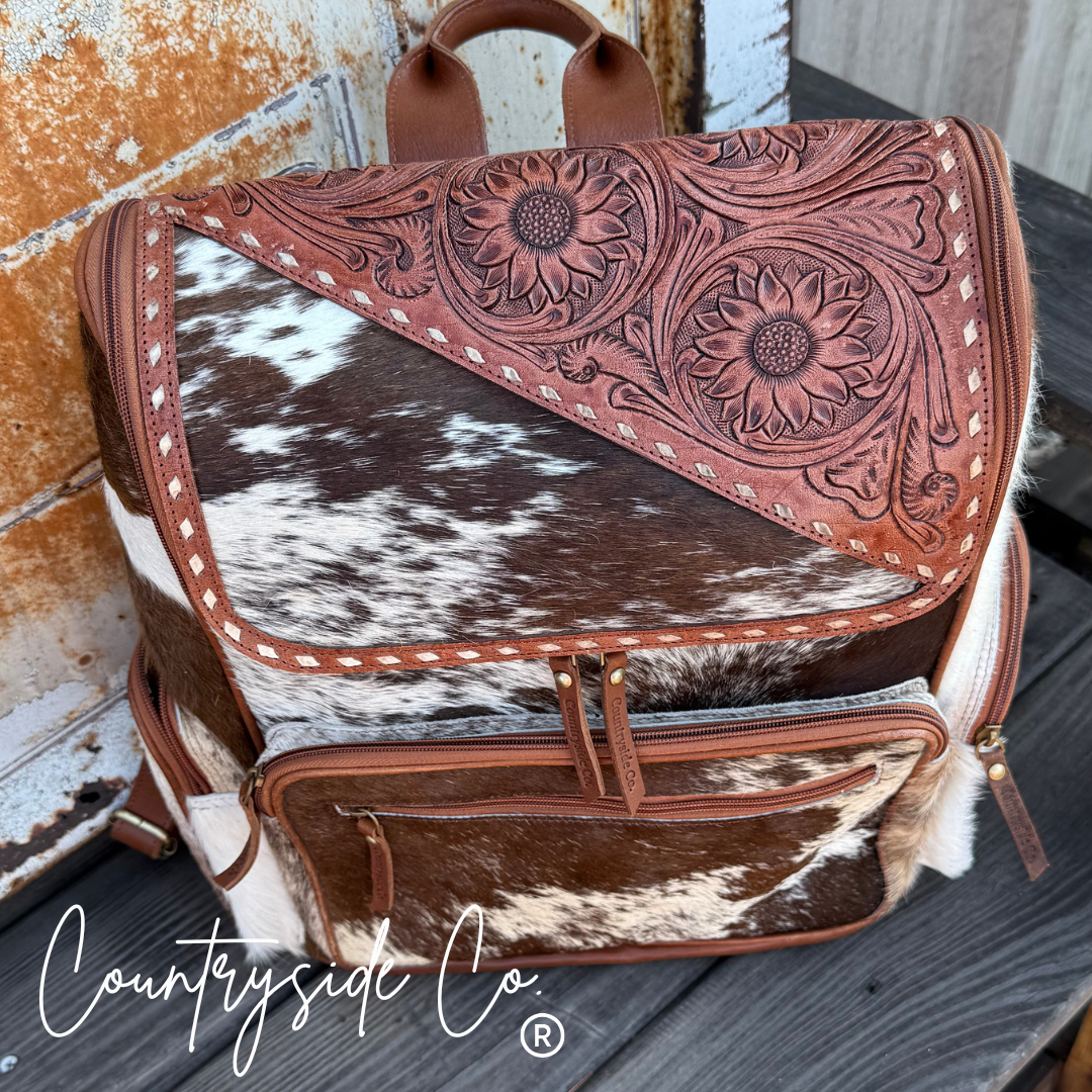 Mesa Cowhide Backpack Diaper Bag, Laptop Bag
