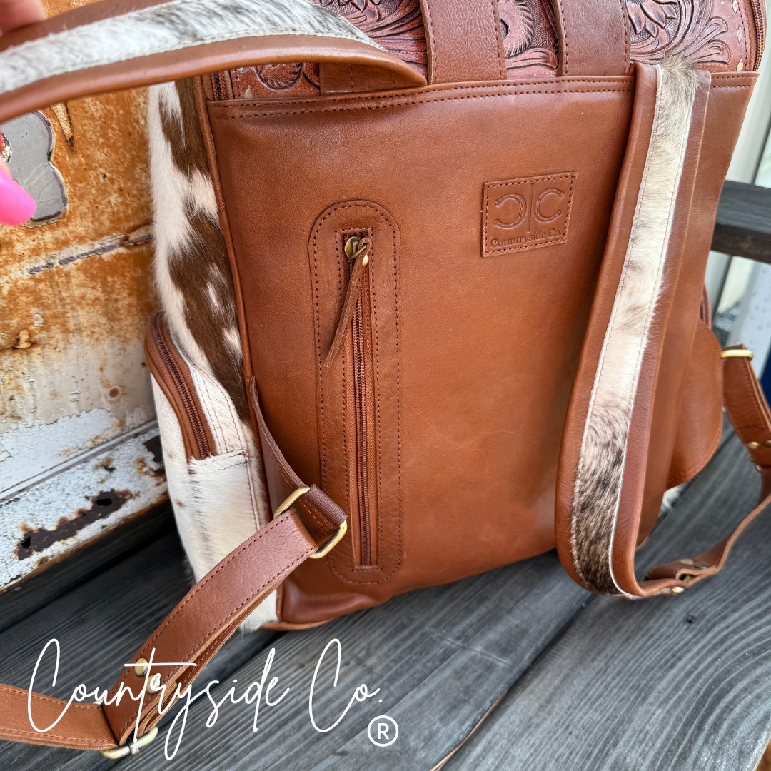 Mesa Cowhide Backpack Diaper Bag, Laptop Bag
