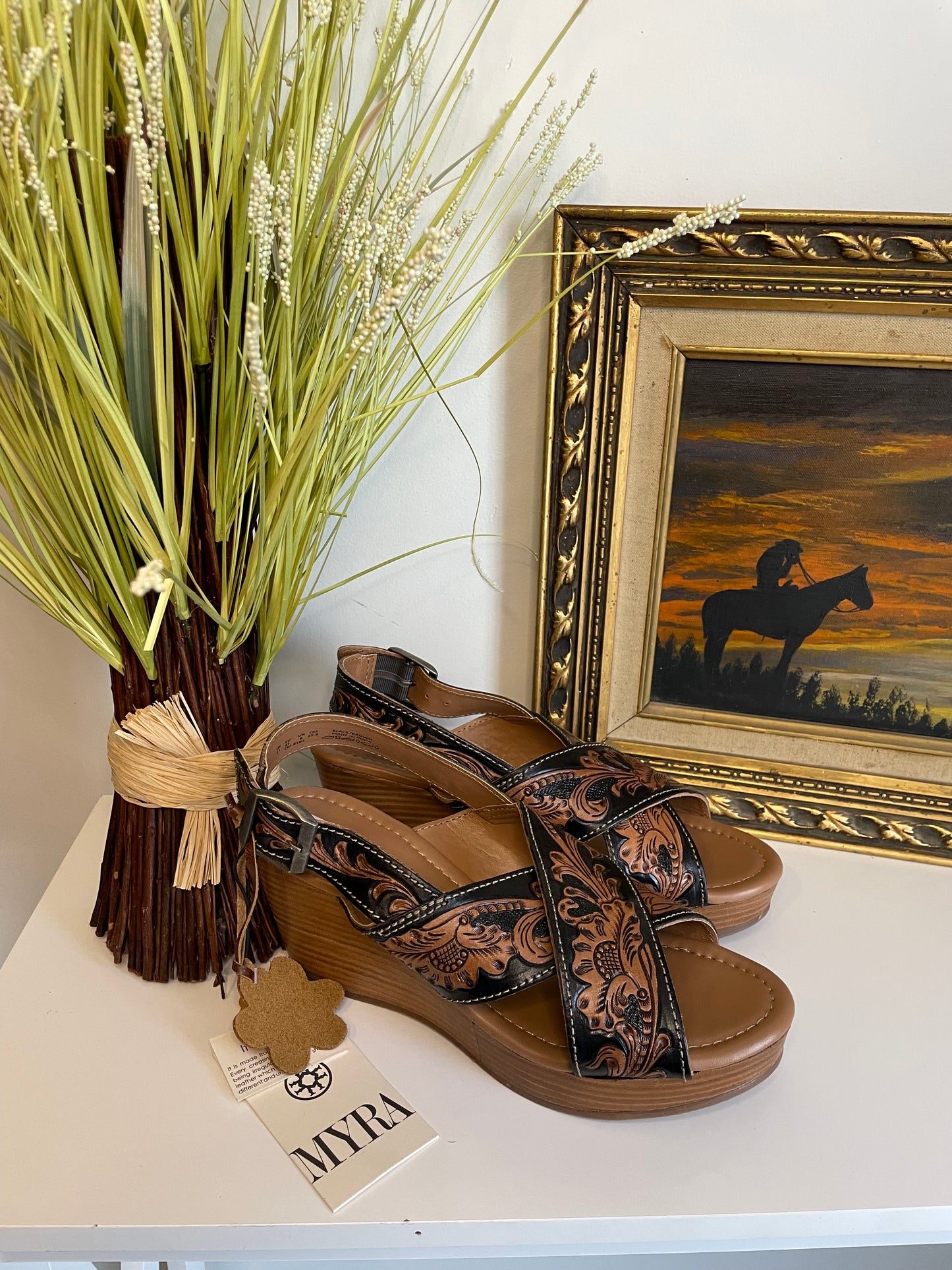 Flower Ridge Hand-Tooled Sandals