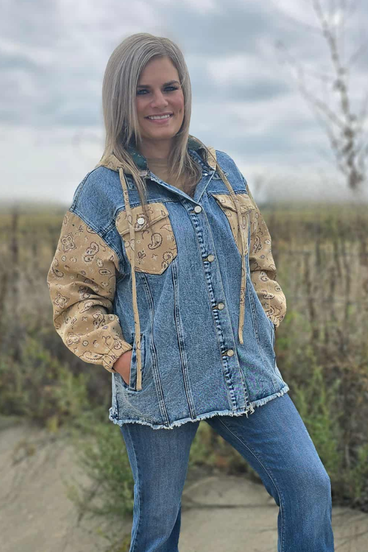 Bandana Country Denim Shacket