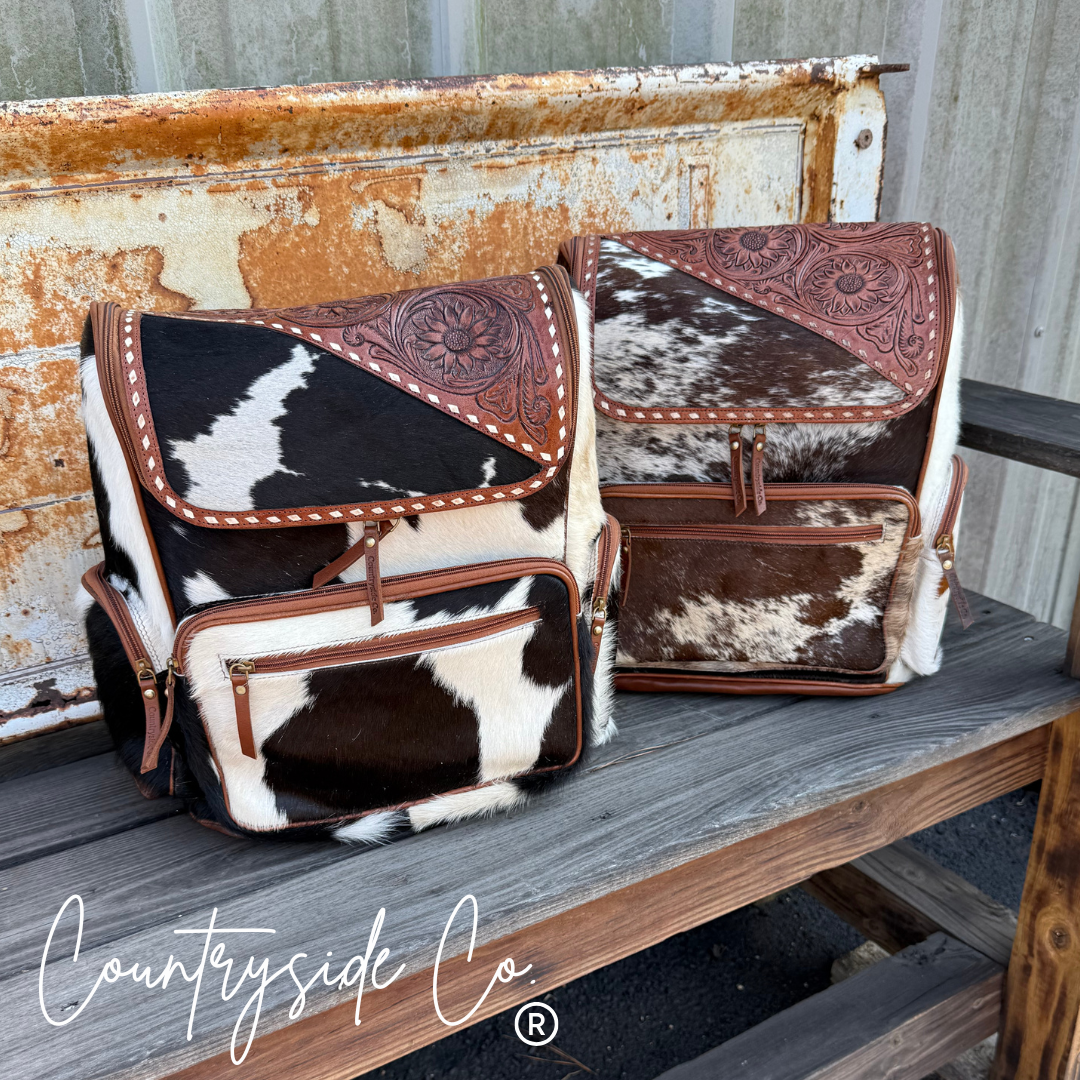 Mesa Cowhide Backpack Diaper Bag, Laptop Bag