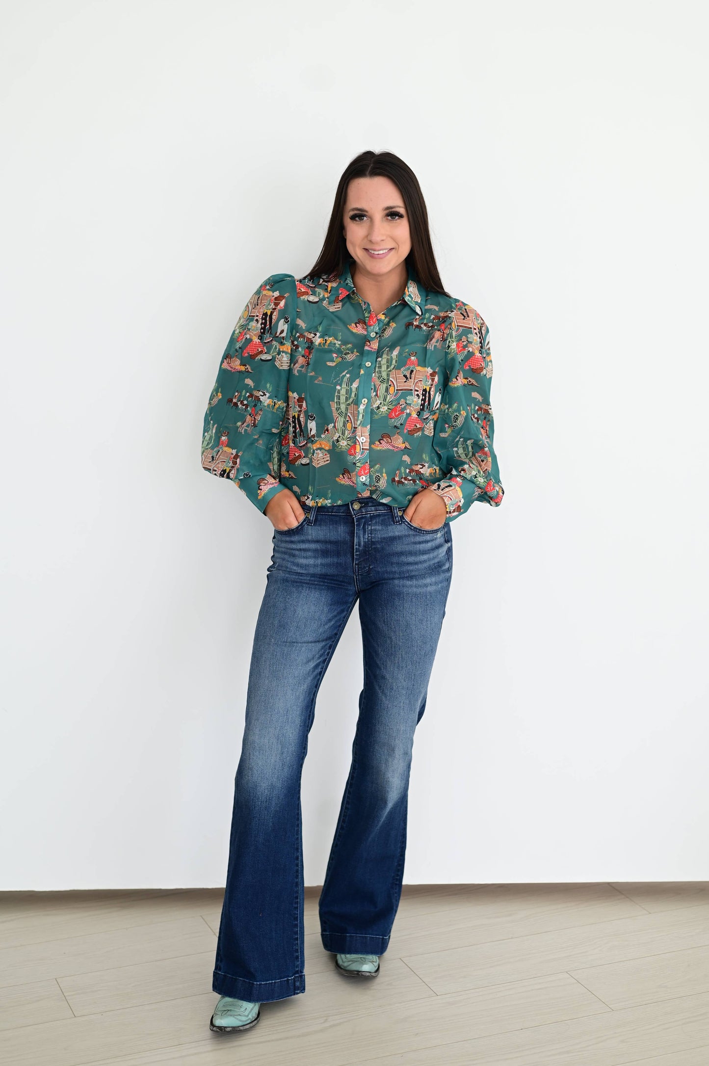 TURQUOISE WAGON CHIFFON