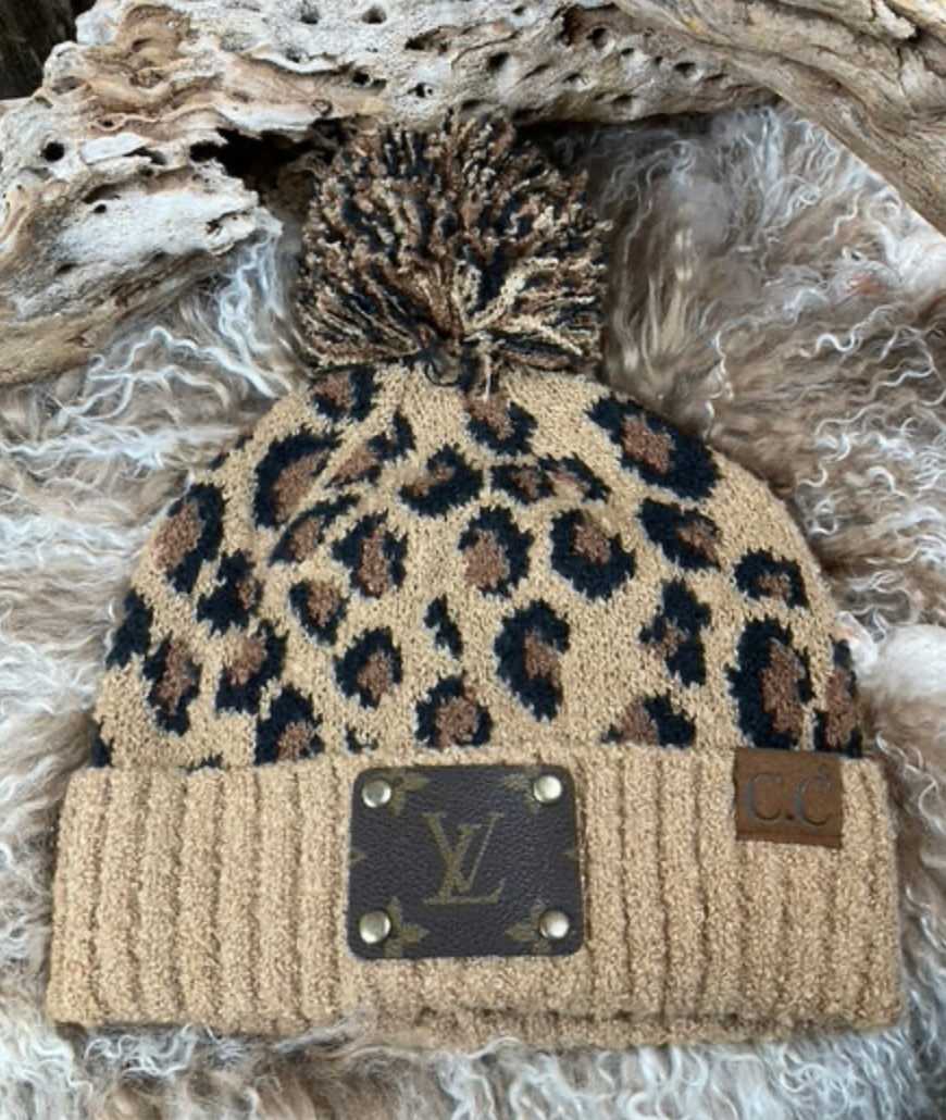 BEANIE 4 UPCYCLED Collection TanLeopard